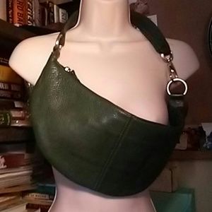 Hobo international green leather saddle bag